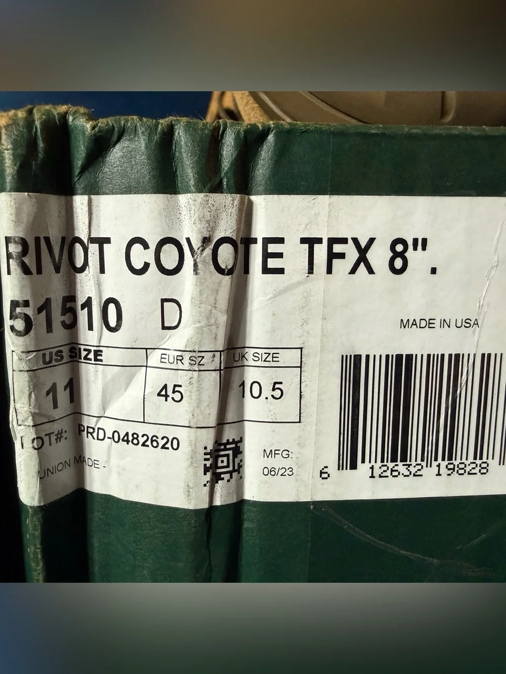DANNER BOOTS - Men’s Rivot Coyote TFX 8”Tactical Boot - 11 - NEW! MADE IN USA!